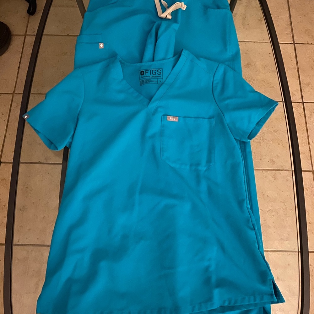 Figs Teal Scrub Set
